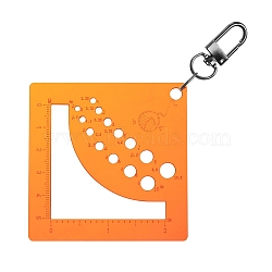 Creative Transparent Acrylic Knitting Needle Measuring Ruler, Square, Dark Orange, 70x70mm(PW-WG538E0-01)