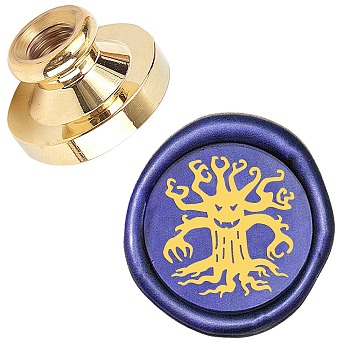 Wax Seal Brass Stamp Head, for Wax Seal Stamp, Tree, 25x14.5mm