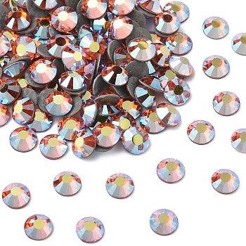 Preciosa&reg Crystal Hotfix Flatback Stones, Czech Crystal, Round(438 11 612 Chaton Rose VIVA 12 &reg), 90310 200 Sun AB, SS6(1.9~2.1mm)