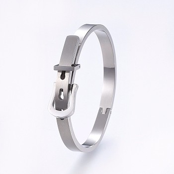 304 Stainless Steel Bangles, Stainless Steel Color, 2-1/4 inch(5.6cm)~2-1/2 inch(6.3cm)x1-7/8 inch(4.7cm)~2 inch(5cm), 6~12mm
