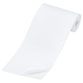 Rectangle Iron on/Sew On Patches, Polyester Appliques, Repair Patches for Knee or Elbow of Clothes, White, 7.5x0.03cm, 2m/roll