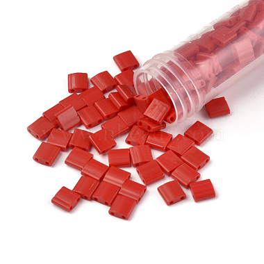 5mm Red Square Glass Beads