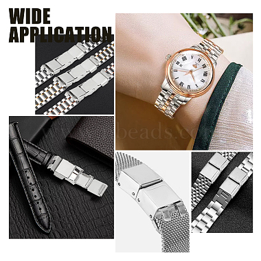 dicosmetic 20 ensembles 2 styles rectangle 201 fermoirs de bracelet de montre en acier inoxydable(STAS-DC0011-60)-7