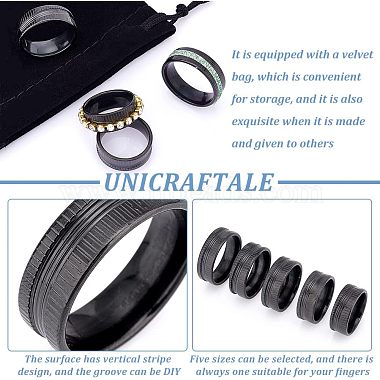 unicraftale 10pcs 5 taille 304 réglages de bague rainurée en acier inoxydable(STAS-UN0041-21EB)-4