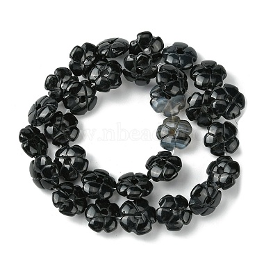 pierre noire normale brins de perles(G-H023-B16-01)-3