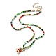 Christmas Theme Alloy Enamel Pendant Necklace with Glass Beaded Chains(NJEW-JN04338)-3