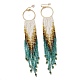 Bohemia Woven Glass Seed Bead Dangle Earrings(EJEW-A046-03A)-1