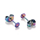 Ion Plating(IP) Rainbow Color 304 Stainless Steel Stud Earring Findings(X-STAS-K238-02B)-2