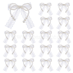 20Pcs Plastic Imitation Pearl Garments Accessories, Bowknot, White, 130x100mm(AJEW-HS00012)