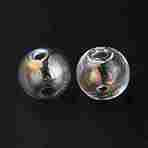 Handmade Two Holes Blown Glass Globe Beads, Round, for DIY Wish Bottle Pendants Glass Beads, Colorful, 12mm, Hole: 2mm and 3mm(FIND-WH0104-01B)