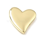 Valentine's Day Brass Beads, Heart, Rack Plating, Long-Lasting Plated, Cadmium Free & Lead Free, Real 18K Gold Plated, 21x22x4mm, Hole: 1.6mm(KK-A303-49G)