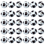 30Pcs Printed Round Silicone Focal Beads, White, 15x15mm, Hole: 2mm(SIL-SC0003-29A)