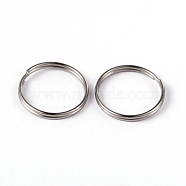 304 Stainless Steel Split Rings, Double Loops Jump Rings, Stainless Steel Color, 15x1.8mm(STAS-G130-40P)
