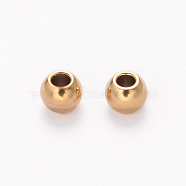 Ion Plating(IP) 304 Stainless Steel Spacer Beads, Rondelle, Golden, 3x2.3mm, Hole: 1.2mm(STAS-G130-23G)