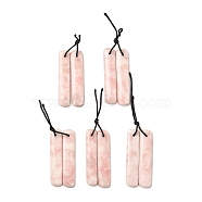2Pcs Natural Pink Opal Pendants, Rectangle Charms, 47~47.5x9.5~10.5x4~4.5mm, Hole: 1.2mm(G-R437-01B-02)