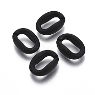 Spray Painted CCB Plastic Linking Rings, Quick Link Connectors, For Jewelry Cable Chains Making, Oval, Black, 23x16x9mm, Inner Diameter: 7.5x15mm(CCB-R104-13A-01)