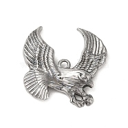 Tibetan Style Alloy Pendant, Eagle, Antique Silver, 36.5x37.5x6.5mm, Hole: 2.5mm(FIND-A042-24AS)