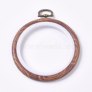 Plastic Cross Stitch Embroidery Hoops, Imitation Wood, Sewing Tools Accessory, Ring, BurlyWood, 121x102.5x9mm, Hole: 8.5x17.5mm(X-FIND-WH0052-11)