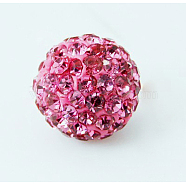 Polymer Clay Rhinestone Beads, Pave Disco Ball Beads, Grade A, Rose, PP9(1.5.~1.6mm), 6mm, Hole: 1.2mm(RB-H284-6MM-209)