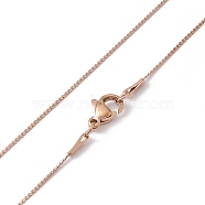 Ion Plating(IP) 304 Stainless Steel Serpentine Chain Necklace for Men Women, Rose Gold, 19.69 inch(50cm)(NJEW-G076-01C-RG)
