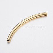 304 Stainless Steel Tube Beads, Golden, 50x3mm, Hole: 2mm(X-STAS-K167-26G)