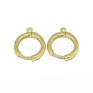 Brass Huggie Hoop Earring Findings, Long-Lasting Plated, Circle Ring, Golden, 16.5x13.5x2mm, Hole: 1.2mm, Pin: 0.8mm(PALLOY-F249-19G)