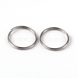 Tarnish Resistant 304 Stainless Steel Split Rings, Double Loops Jump Rings, Stainless Steel Color, 15x1.8mm(STAS-G130-40P)