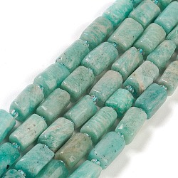 Natural Amazonite Beads Strands, with Seed Beads, Faceted, Column, 5.5~7.5mm, Hole: 0.7mm, about 26~33pcs/strand, 15.67''~16.46''(39.8~41.8cm)(G-M403-B28)