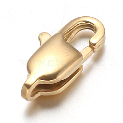 Ion Plating(IP) 304 Stainless Steel Lobster Claw Clasps, Golden, 15x7x4mm, Hole: 1x1.5mm(X-STAS-F094-05D-G)