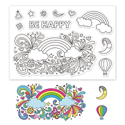 PVC Plastic Stamps, for DIY Scrapbooking, Photo Album Decorative, Cards Making, Stamp Sheets, Rainbow Pattern, 16x11x0.3cm(DIY-WH0167-56-603)