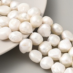 Natural Cultured Freshwater Pearl Beads Strands, Two Sides Polished, Grade 3A+, Antique White, 11~12mm, Hole: 0.5mm, about 17pcs/strand, 7.09 inch(18cm)(PEAR-A006-13B)