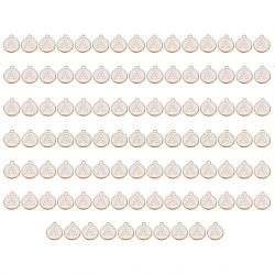 Golden Plated Enamel Alloy Charms, Enamelled Sequins, Flat Round, White, Letter.A, 14x12x2mm, Hole: 1.5mm, 100pcs/Box(sgENAM-SZ0001-26A-A)