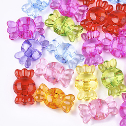 Transparent Acrylic Shank Buttons, Candy, Mixed Color, 17x29.5x10.5mm, Hole: 2.5mm(X-TACR-S133-129)