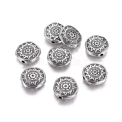Antique Acrylic Beads, Flat Round, Antique Silver Plated, 19x17.5x5mm, Hole: 2mm(X-PACR-S206-39AS)
