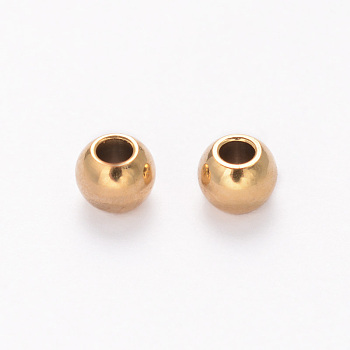 Ion Plating(IP) 304 Stainless Steel Spacer Beads, Rondelle, Golden, 3x2.3mm, Hole: 1.2mm
