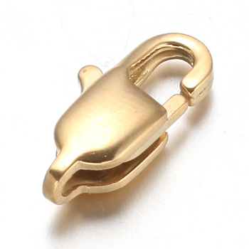 Ion Plating(IP) 304 Stainless Steel Lobster Claw Clasps, Golden, 15x7x4mm, Hole: 1x1.5mm