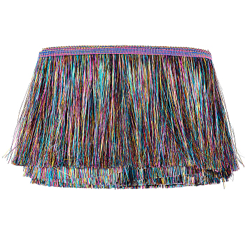 Polyester Tinsel Tassel Trimming, Tinsel Fringe, for Costume Accessories, Colorful, 150x1mm, about 10m/pc, 1pc/bag
