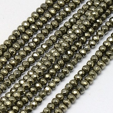 3mm DarkKhaki Abacus Pyrite Beads