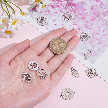 12Pcs 12 Styles 201 Stainless Steel Connector Charms(STAS-SZ0002-58)-2