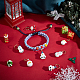 CHGCRAFT 7Pcs 7 Style Christmas Theme Baking Painted Brass Bell Pendants(KKB-CA0001-01)-5