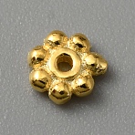 925 Sterling Silver Spacer Beads, Flower, Real 18K Gold Plated, 4.5x1.5mm, Hole: 0.8mm(STER-WH0013-05A-G)