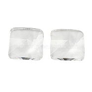 Transparent K5 Glass Cabochons, Faceted, Square, Clear, 14x14x5.5mm(GLAA-NH0001-02B)