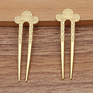 Ancient Alloy Hair Sticks, U-shape, Golden, 57x20mm(PW-WG46149-02)