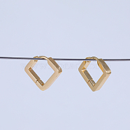 Square Stainless Steel Hoop Earrings, Golden, 15.1x17.7mm(GQ3183)