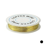 Round Copper Jewelry Wire, Gold, 26 Gauge, 0.4mm, about 39.37 Feet(12m)/roll(X-CWIR-CW0.4mm-07)