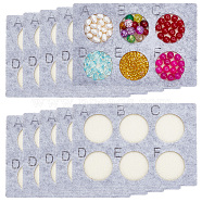 6-Hole Felt Bead Design Boards, for Beads Storage, Rectangle, Dark Gray, 10x15x0.6cm, Inner Diameter: 3.55cm(TOOL-WH0127-38C)
