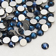 Glass Flat Back Rhinestone, Grade A, Back Plated, Faceted, Half Round, Montana, 6.3~6.5mm, about 288pcs/bag(RGLA-C002-SS30-207)
