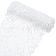 Lace Embroidery Costume Accessories, Applique Patch, Sewing Craft Decoration, Flower, White, 150~160mm(DIY-WH0185-08A)