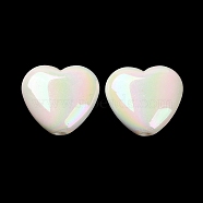 AB Color Plated Rainbow Acrylic Beads, Heart, Colorful, 17x19x8mm, Hole: 2mm, about 310pcs/500g(SACR-A006-01)