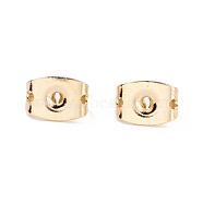 Rack Plating Brass Friction Ear Nuts, Long-Lasting Plated, Real 14K Gold Plated, 6x4x3.5mm, Hole: 1mm(KK-F829-07G)